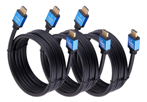 Pack 3 Cables Hdmi 4k Uhd V 2.0 2160p 5 Metros Alta Rapidez