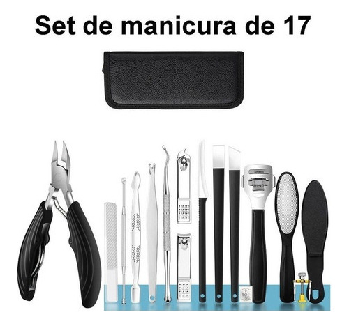 Kit De Pedicure Manicure Corta Uñas Alicates Podologicos 17p