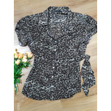 Camisa Blusa Animal Print, Botões De Madrepérola Cortelle 44