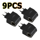 9pcs Cargador Adaptador De Toma De Corriente Ac A 12v Dc