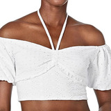 Top Guess | Corto Moda Mujer Verano Sexy | Blanco -  Talla L