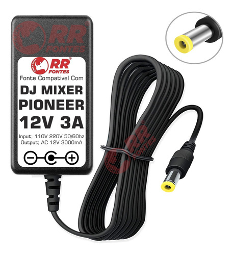 Fonte 12v 3a Para Controladora Dj Mixer Pioneer Ddj-1000