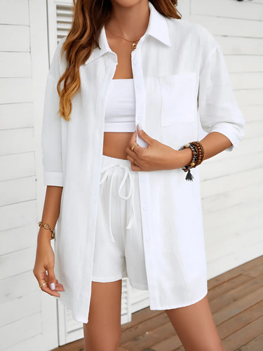 Conjunto De 2 Piezas Top De Manga Corta Y Pantalón Corto