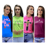 Camiseta Feminina Evangélicas Atacado Revenda Kit 4 Tshirt
