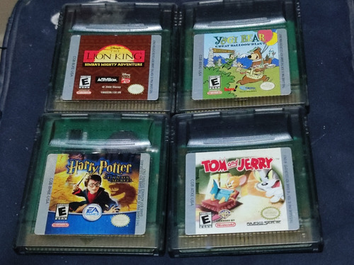 Gb 4 Cartuchos Rey León Yogi Harry Tom Y Jerry Gameboy Color