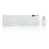 Teclado E Mouse Sem Fio 2.4ghz Branco Exbom - Bk-s1000