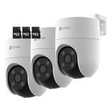 Kit 3 Camaras De Seguridad Ezviz Wifi 1080p 360 + Sd 16gb