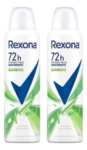 Kit 2 Desodorante Rexona Feminino Bamboo 72h 150ml