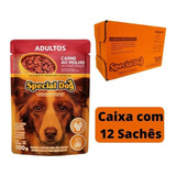 Caixa C/12 Un Ração Special Dog Adulto Carne Sachê 100g