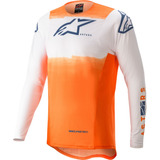 Jersey Alpinestars Supertech Foster Blanco/naranja/ Azul