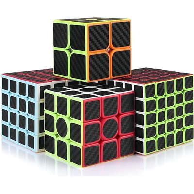 4 Cubos Rubik De Fibra Carbono 2x2 3x3 4x4 5x5 Giro Rápido Color De La Estructura Fibra De Carbono | MercadoLibre