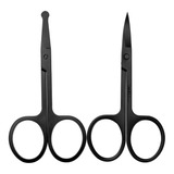 2pcs Sobrancelha Preta E Nariz Cabelo Tesouras Cabelo Facial