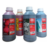 X4 Tinta Dye Universal Para Cartucho Hp  1 Litro Negro Color
