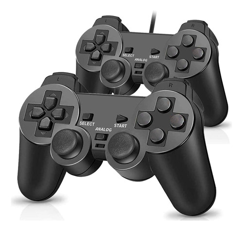 2 Controles Joystick Compatível Analógico Playstation 2 Ps2
