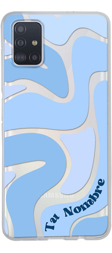 Funda Para Galaxy Para Mujer Curvas Azul Con Tu Nombre