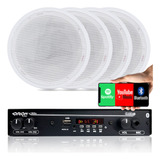 Kit Som Ambiente Amplificador Bluetooth +4 Arandelas Gesso