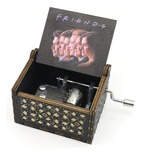 Caja Musical Friends Madera Detalle Manivela Negro