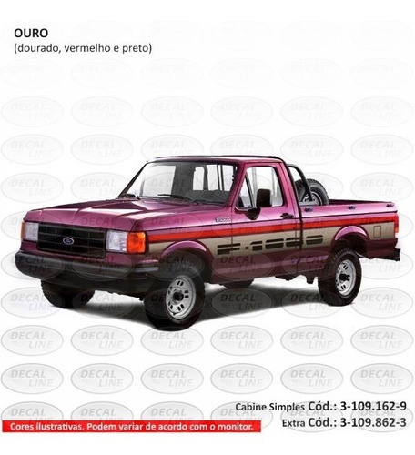 Faixa Auto Adesiva F1000 1993 Ss - Cabine Simples / Extra