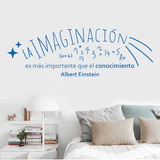 Vinil Stickers Decorativo Frase Imaginación Einstein Colores