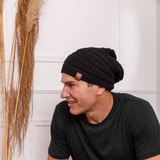 Touca Masculina Estilosa Preta Tricot Look Para O Frio Top 