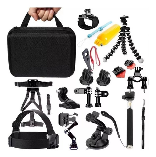 Kit Maleta Gopro Accesorios Para Cámara Deportiva 28 Piezas