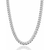 Cadena Cubana De Plata Sólida 925 Para Mujer/hombre, 5mm.