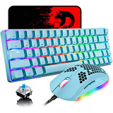 Kit De Teclado Mecánico Gaming 60% Con Switch Azul + Ratón G