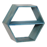 Expositor Flotante Hexagonal Estantes Para El Hogar Azul