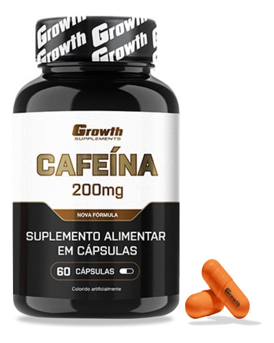 Cafeína Termogênico 60 Caps 200mg - Growth Supplements