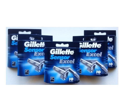 Cartuchos Gillette Sensor Excel Hoja De Recarga 50-count