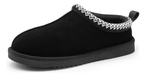 Zapatillas Fuzzy Cozy Para Hombre, De Gamuza Auténtica, Para