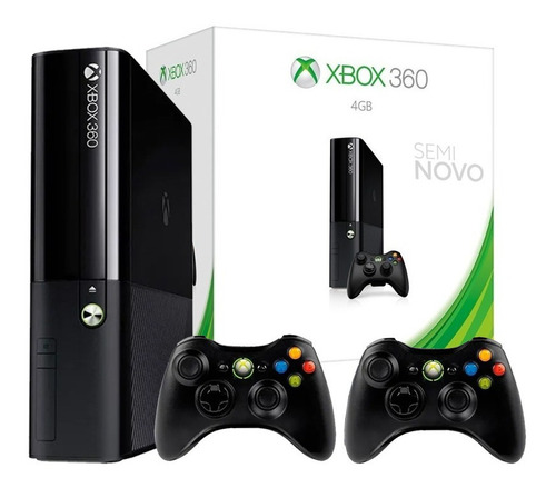 Microsoft Xbox 360 Super Slim 320gb Com 2 Controles Com Fio