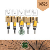 Set 5 Fresas Luthier Router Yonico 1/4 (usa) 14525