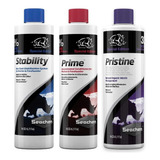 Kit Seachem Stability Prime Pristine Água Aquários 325ml