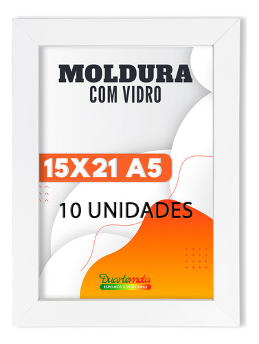10 Porta Retrato 15x21 Quadro A5 Atacado Foto Moldura Branco