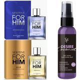 Kit X2 Perfumes Sexitive For Him + Gel De 75 Ml De Regalo