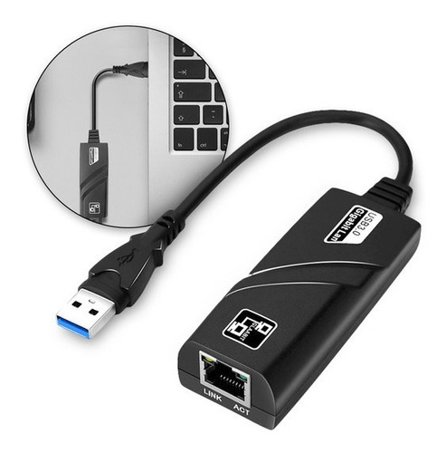 Adaptador De Rede Ultra Velocidade Usb P/ Rj45 1000mbps Pc