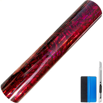 Rollo De Envoltura De Vinilo Negro De Fibra De Carbono Brill