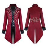 Disfraz Gótico Para Hombre, Medieval, Vampiro, Color Rojo