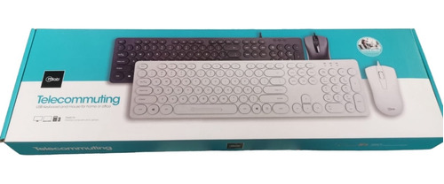 Kit Computacion 2 En 1 Teclado + Mouse Usb  Blanco 