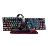 Combo Gamer Teclado + Mouse + Auricular + Pad Noga Once