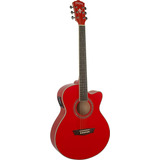 Guitarra Electro-acustica Color Rojo Washburn Ea12 Red