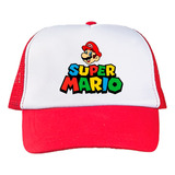 Jockey Gorro Malla Niños Con Diseño De Super Mario