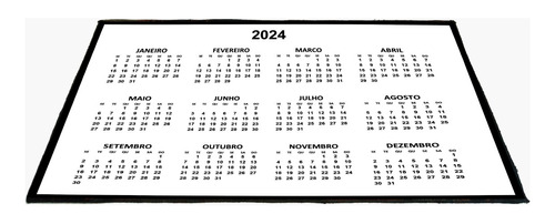 Mouse Pad Grande Calendário 2024 60x30cm Presente Natal Ano