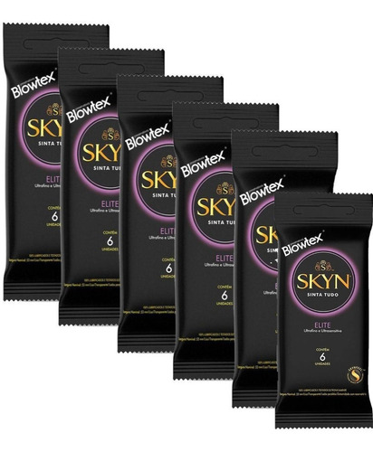 6 Preservativo Camisinha Sem Latex Blowtex Skyn Elite 36 Uni