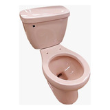 Wc Inodoro Sanitario Color Redondo Manija Rosa Con Asiento