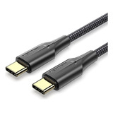 Cable Trenzado Usb C 2.0 3a 2m Macho A Macho Vention Color Negro