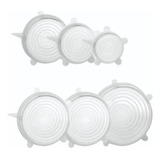 Tapas De Silicona Elásticas Flexible Reutilizable 6pzs Blanc