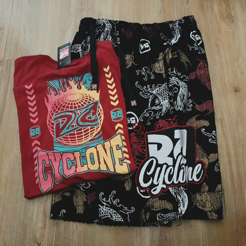 Bermuda Cyclone Veludo Carpa Maloka+ Camiseta Cyclone New