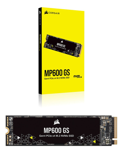 M.2 Corsair Mp600 Gs Pci-e Nvme Gen4 500gb Leituras: 4800mb/s E Gravações: 3500mb/s - Cssd-f0500gbmp600gs Cor Preto